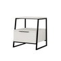 Hanah Home Pal - White v2 Mesilla de Noche Moderna Elegante 45x50x41 cm Blanco y Negro